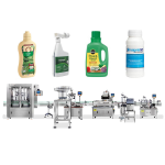 Automatisk bekämpningsmedel flytande gödningsmedel fyllning täckning etiketteringslinje