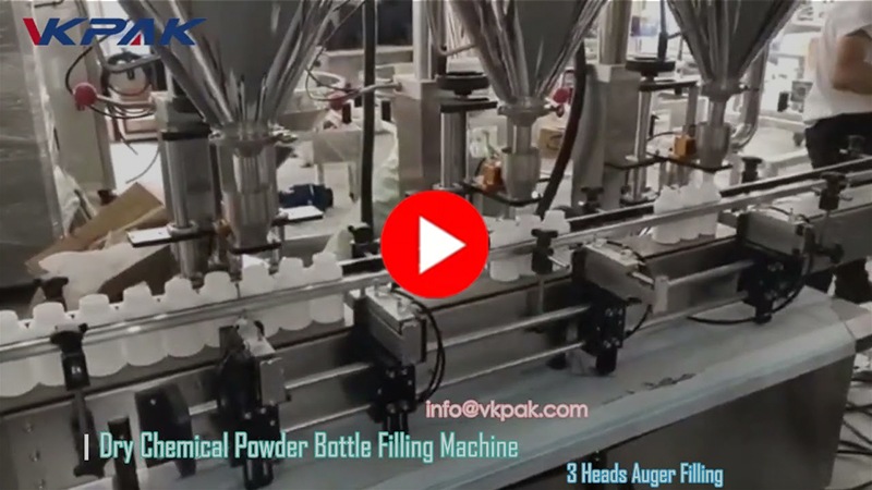 Automatisk pulverpåfyllningsmaskin med tre huvuden