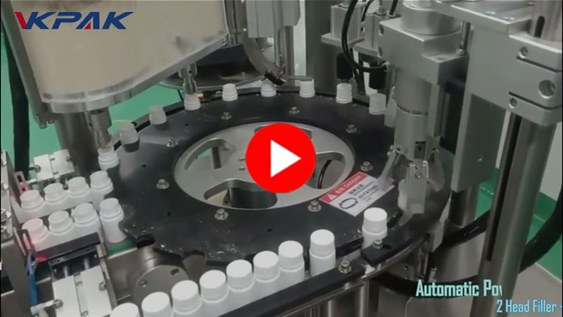 Monoblock pulverflaska fyllnings- och lockmaskin